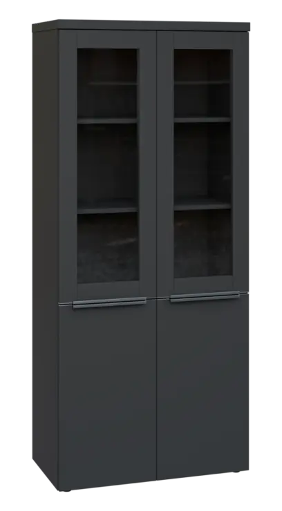 SIN 5 - 8DS kancelářská skříň, 4-dveřová/prosklená, 1820x800x400, antracit